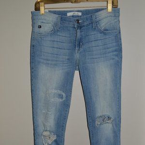 KanCan light blue distressed cute sexy jeans size 29 cotton spandex made in USA